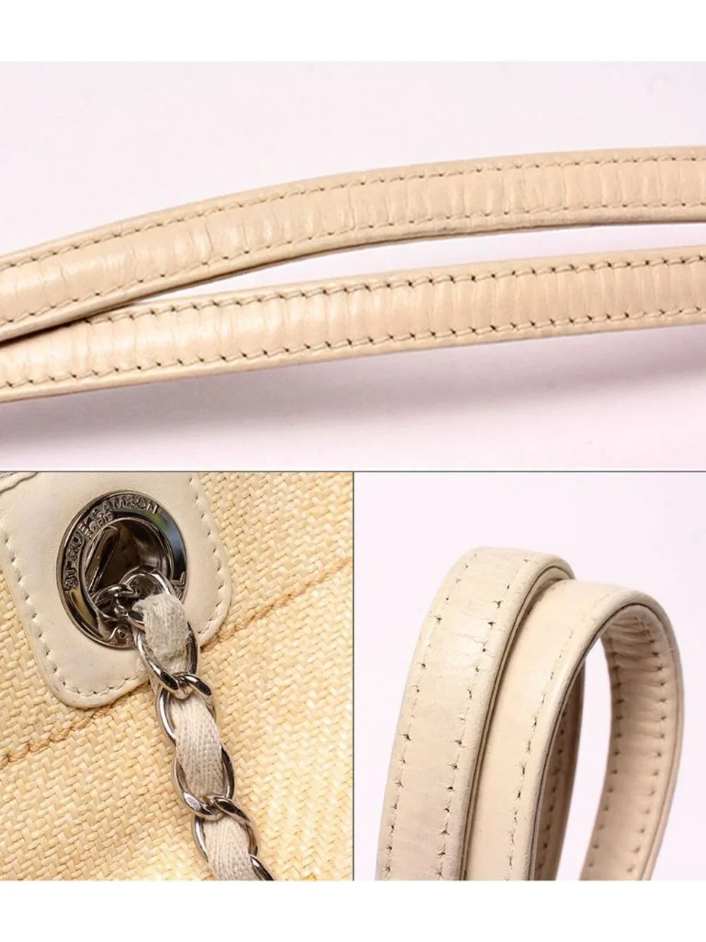 Chanel Chain Tote Shoulder Bag Silver 17 Deauville
